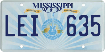 MS license plate LEI635
