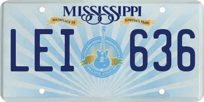 MS license plate LEI636