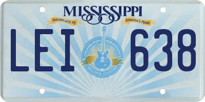 MS license plate LEI638