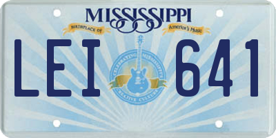 MS license plate LEI641
