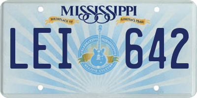 MS license plate LEI642