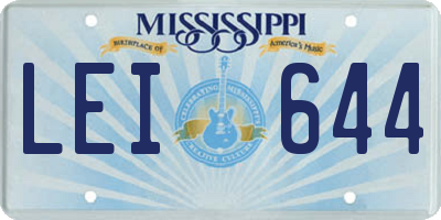 MS license plate LEI644