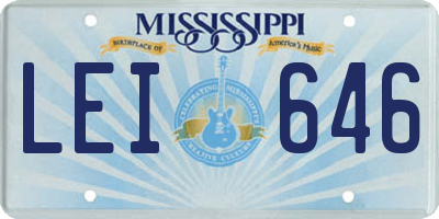 MS license plate LEI646