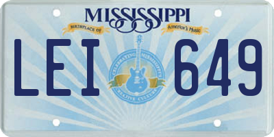 MS license plate LEI649