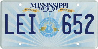 MS license plate LEI652
