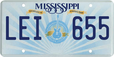 MS license plate LEI655