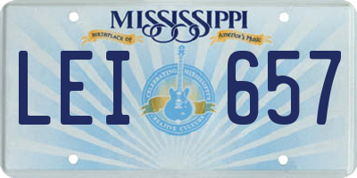 MS license plate LEI657