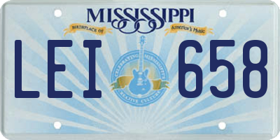 MS license plate LEI658