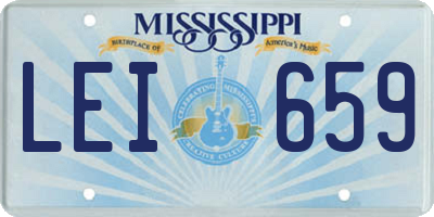 MS license plate LEI659