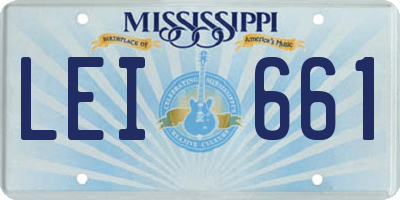 MS license plate LEI661