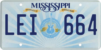 MS license plate LEI664