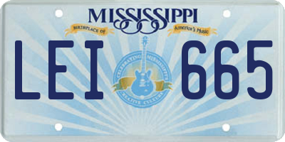 MS license plate LEI665