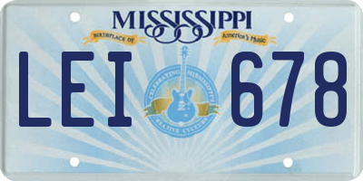 MS license plate LEI678