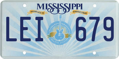 MS license plate LEI679