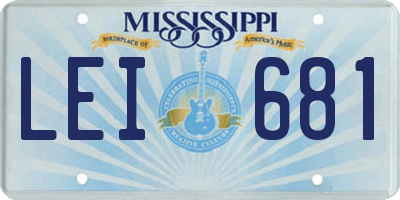 MS license plate LEI681