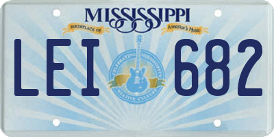 MS license plate LEI682