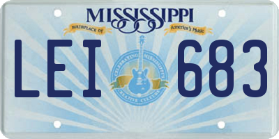 MS license plate LEI683