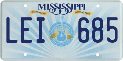 MS license plate LEI685