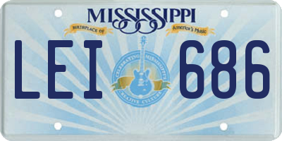 MS license plate LEI686