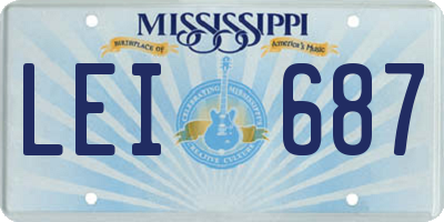 MS license plate LEI687