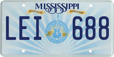 MS license plate LEI688