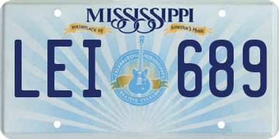 MS license plate LEI689