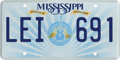 MS license plate LEI691