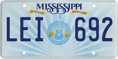 MS license plate LEI692