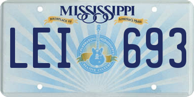 MS license plate LEI693