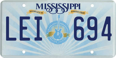 MS license plate LEI694