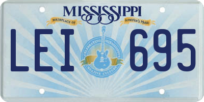 MS license plate LEI695