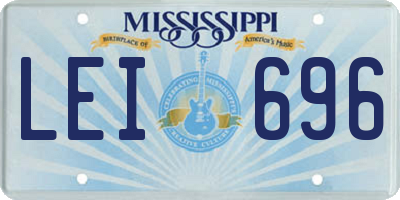 MS license plate LEI696