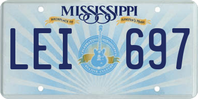 MS license plate LEI697