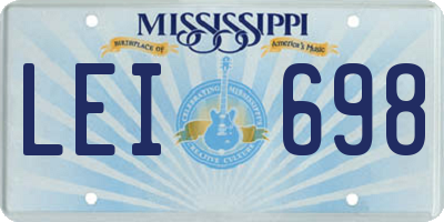 MS license plate LEI698