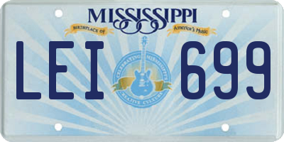 MS license plate LEI699