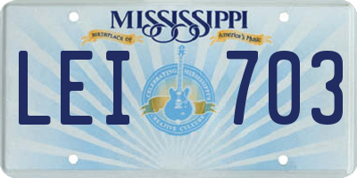 MS license plate LEI703
