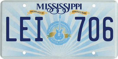 MS license plate LEI706