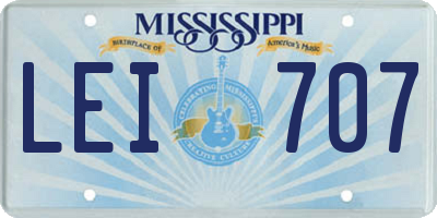 MS license plate LEI707