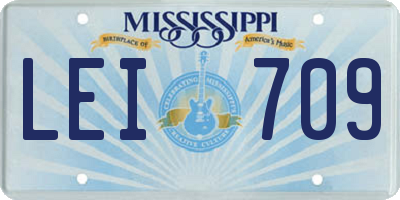 MS license plate LEI709