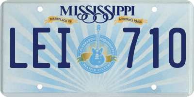 MS license plate LEI710