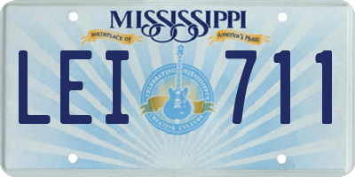 MS license plate LEI711