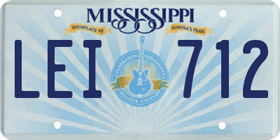 MS license plate LEI712