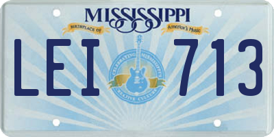 MS license plate LEI713