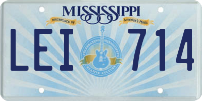 MS license plate LEI714