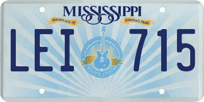 MS license plate LEI715
