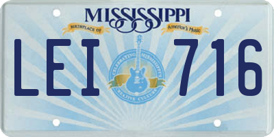 MS license plate LEI716