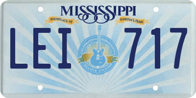 MS license plate LEI717