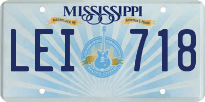 MS license plate LEI718