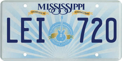 MS license plate LEI720