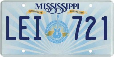 MS license plate LEI721